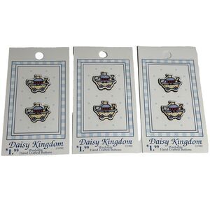 Mary Engelbreit Daisy‎ Kingdom 2-Hole Buttons - 3 Cards Noah's Arc (pair) Vtg